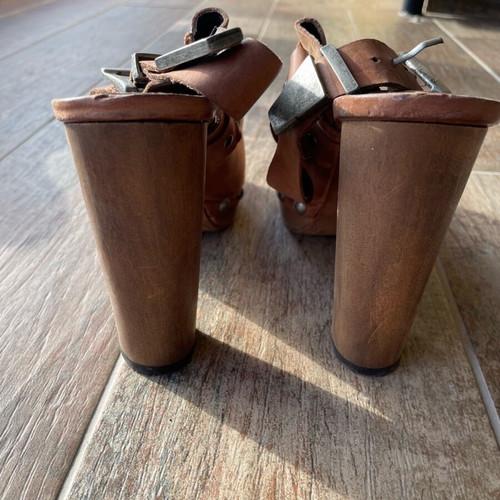 Mule shoes like new, brown, size 38, leather heels