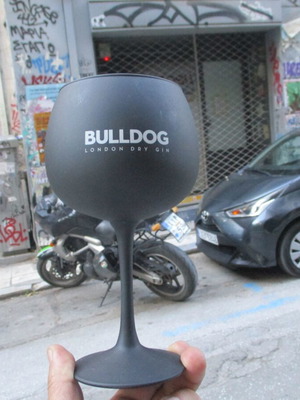 Bulldog British Drinking Glass like new with sandblasting