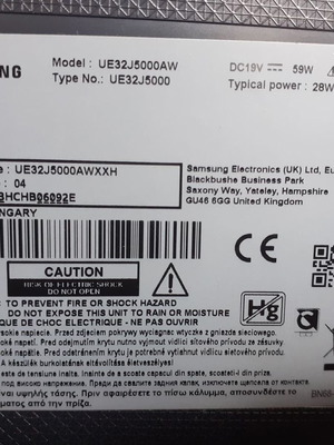 Πλακέτα τηλεόρασης Samsung UE32J5000AW μεταχειρισμένη, 32”