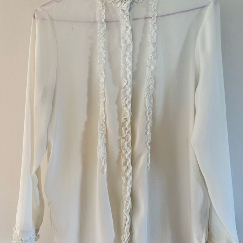 Zara ivory shirt with mao collar like new