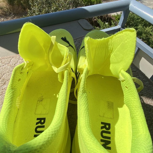 Puma Deviate Nitro 45 athletic shoes like new, green and yellow