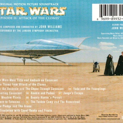CD Star Wars Episode II Attack of the Clones like new, music by John Williams