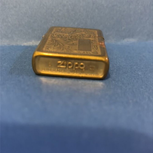 Zippo Slim Venetian Solid Brass lighter 1992, used