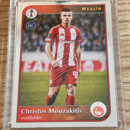 Christos Mouzakitis Olympiacos Topps Merlin RC 2025 card