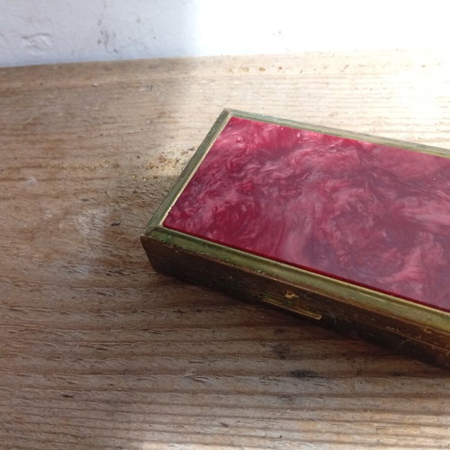 Music Box Powder Compact metal 9/6 cm used