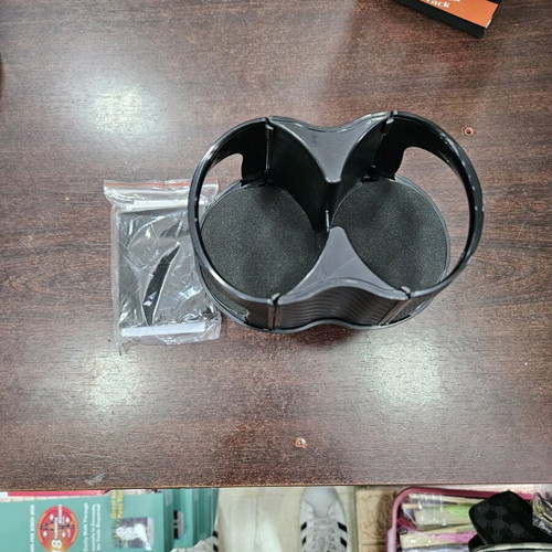 Double car cup holder new, durable plastic with carbon fiber look