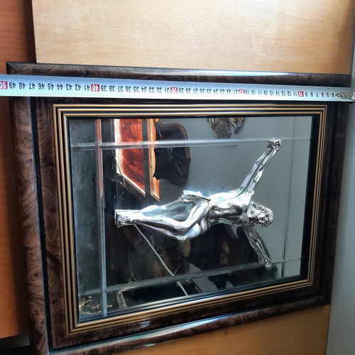 Italian mirror with Christ used, 50×40 cm, gold details
