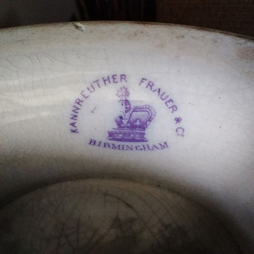 Αντίκα αγγλική σουπιέρα με κουτάλα Kannreuther Frauer μεταχειρισμένη, 19ος αιώνας