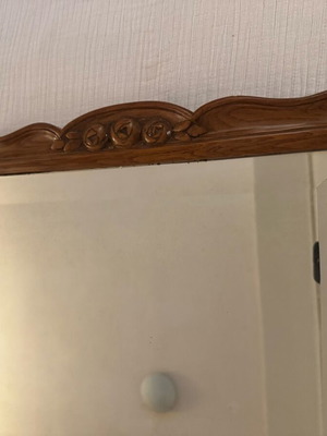 Antique Bijouté Mirror Solid Wood Honey Color Like New