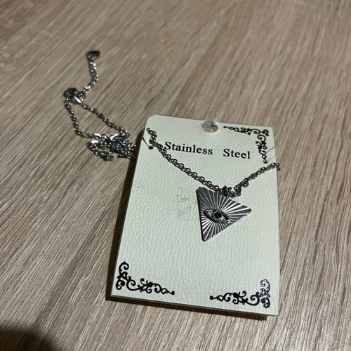 Necklace new stainless steel with triangle eye pendant