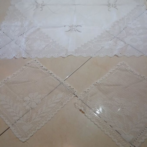 Handmade doily set new, 6 pieces, 94×90 and 5 small 35×35