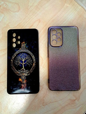 Samsung mobile phone cases pack of 2, like new, tree of life design and lilac glitter