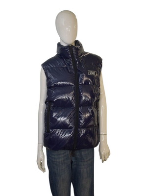Dsquared2 Navy Puffer Vest shiny quilted like new, size 48 IT