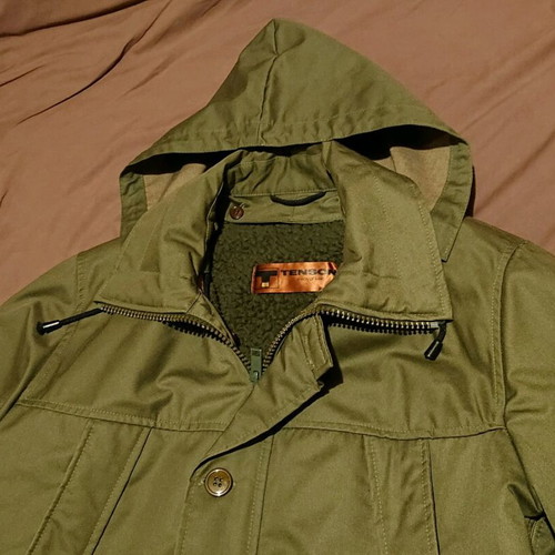 Tenson coat like new, green, with removable lining and hood
