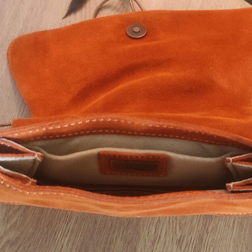 Dolce & Gabbana suede handbag like new, red orange