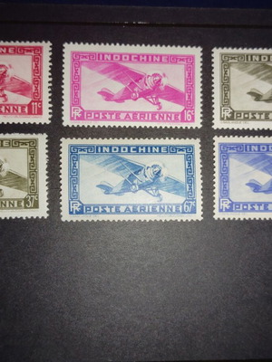 Ινδοκίνα 1938 αεροπορική ασφράγιστη σειρά νέες αξίες