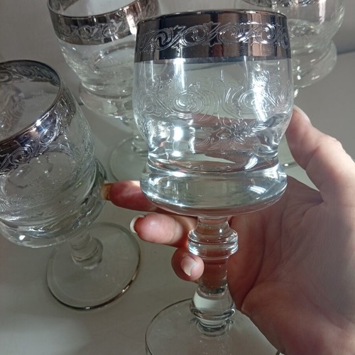 Murano Medici vintage crystal wine glass set of 5