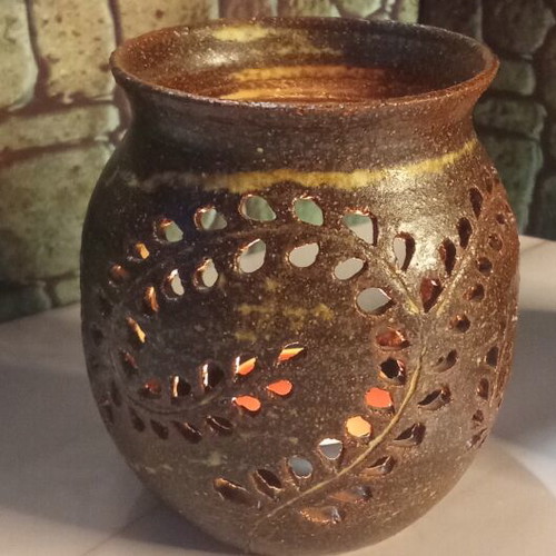 Handmade ceramic aromatic burner set stoneware like new
