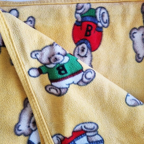 Fleece baby blanket 1.20 x 1.50 m, cotton, with children's pattern