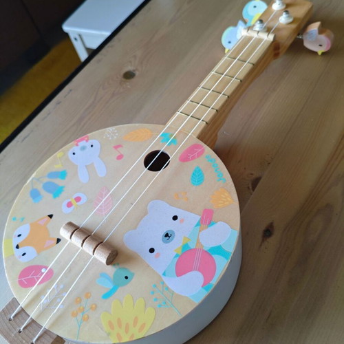 Janod Wooden Banjo Pure guitar like new for ages 3+