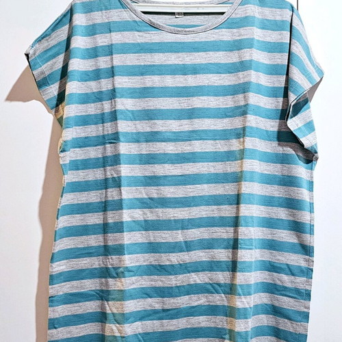 Striped women's blouse like new, petrol-gray, size 5XL