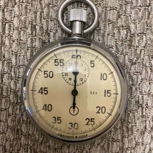 Russian Wound Pocket Watch Training Stopwatch Like New