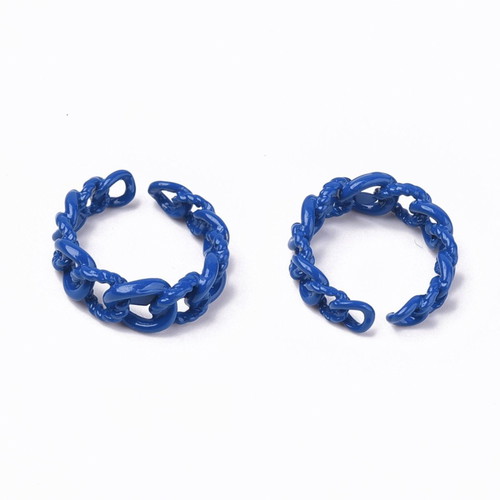 Open metal ring chain-shaped blue, new