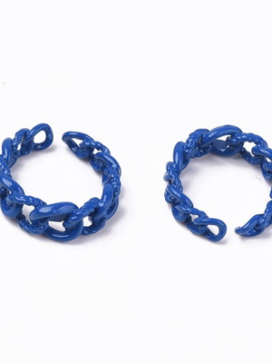 Open metal ring chain-shaped blue, new