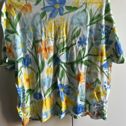 Zara L t-shirt new, multicolor floral, 100% cotton