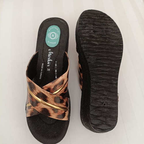 Women's orthopedic platform sandals new, animal print, size 38