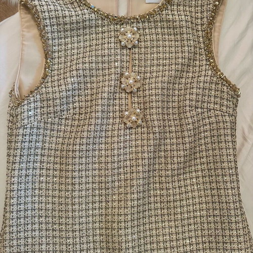 Self-Portrait mini dress gold boucle - 250,00 - Vendora.bg Self-Portrait mini dress gold boucle - 250,00 - Vendora.bg