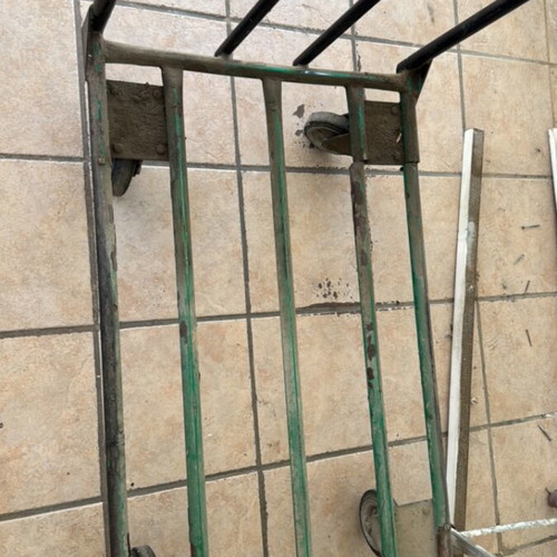 Heavy-duty transport cart used, with top surface