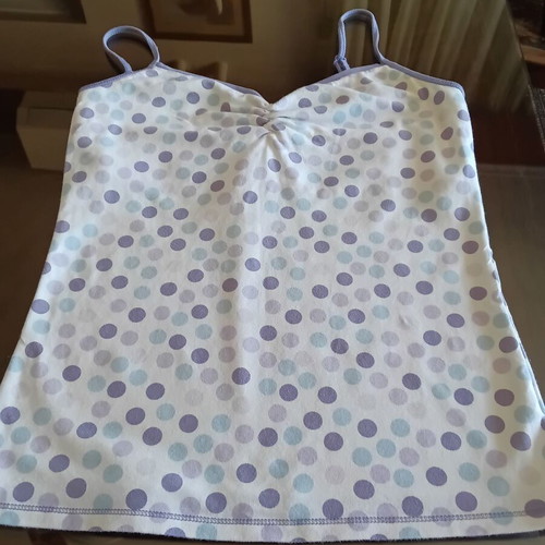 GAP polka dot cotton camisole with built-in bra and Salim Sever cream camisole