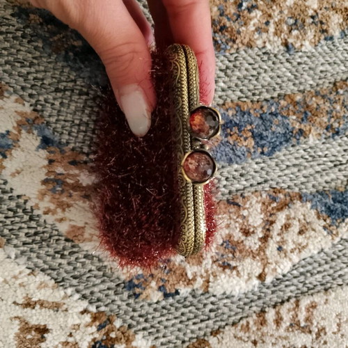 Handmade knitted wallet red new