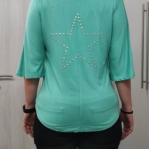 Turquoise blouse with 3/4 sleeve size XL like new