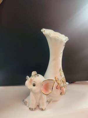 Vase with elephant new 12×8 cm