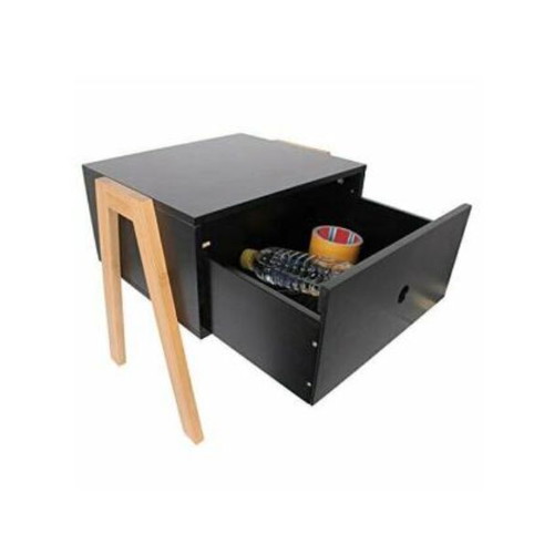 Wooden nightstands with drawer, Scandinavian style, black