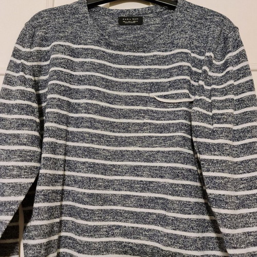 Zara men's sweater used, spring gray-blue, size L