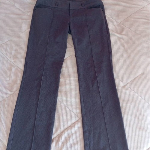 Women's striped pants used, brown, low-rise, size L
