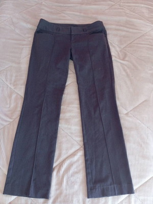 Women's striped pants used, brown, low-rise, size L
