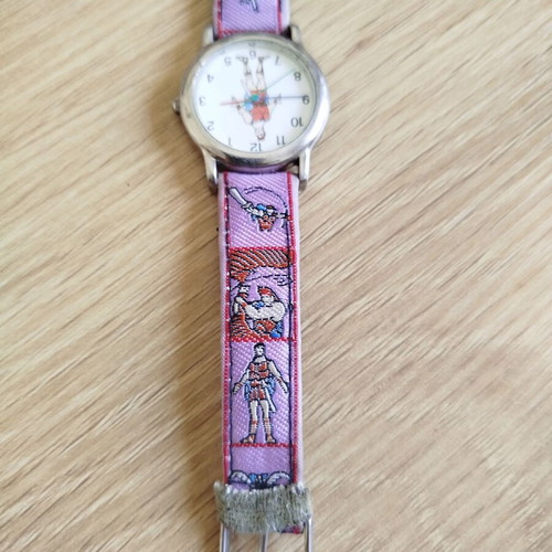Flik Flak Hercules Disney Vintage wristwatch used, pink and silver