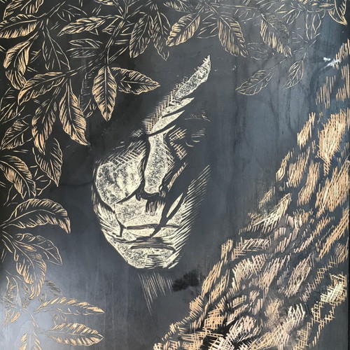 Stathis Sotirchos painting used, matrix for engraving