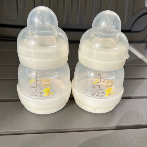 Small baby bottle set used NUK, Avent, MAM with silicone nipples