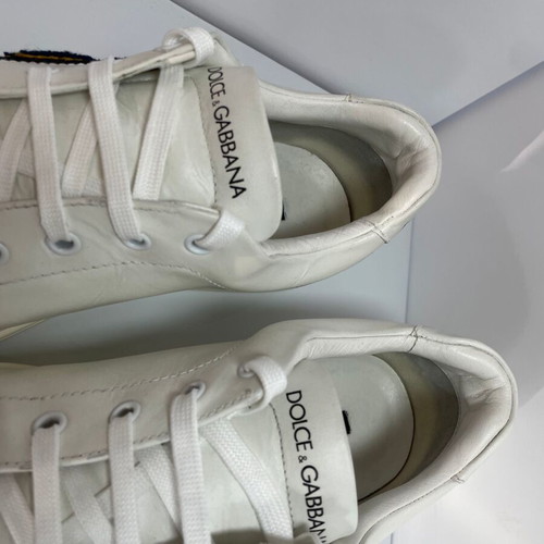 Dolce & Gabbana men leather sneakers like new, white, size 42.5