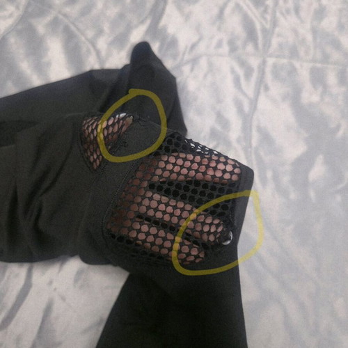 Punk style leggings used, black with cut-out mesh details, size S