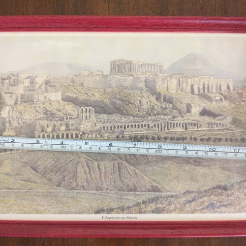 Frames with old photographic views of the Acropolis and the Palaces like new