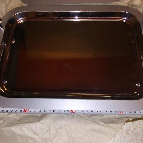 Set of 2 Inox Serving Trays with Handles new