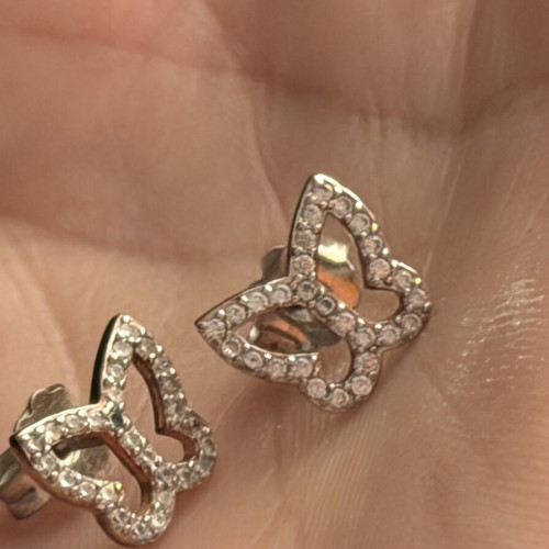 Silver stud butterfly earrings 925