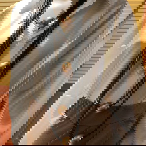 Κολιέ χειροποίητο τετραπλό καινούργιο με χρυσαφί σατινέ χάντρες