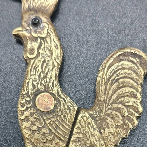 Figural Rooster Bronze Scissors used, premium cigar and egg cutter